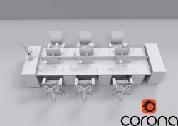 C4Donly.com - Office Station 3D Model - Cinema 4D & Corona