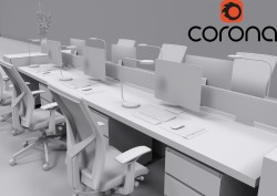 C4Donly.com - Office Station 3D Model - Cinema 4D & Corona