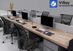 C4Donly.com - Office Station 3D Model - Cinema 4D & V-Ray