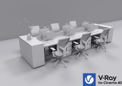 C4Donly.com - Office Station 3D Model - Cinema 4D & V-Ray