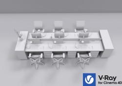 C4Donly.com - Office Station 3D Model - Cinema 4D & V-Ray