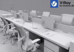 C4Donly.com - Office Station 3D Model - Cinema 4D & V-Ray